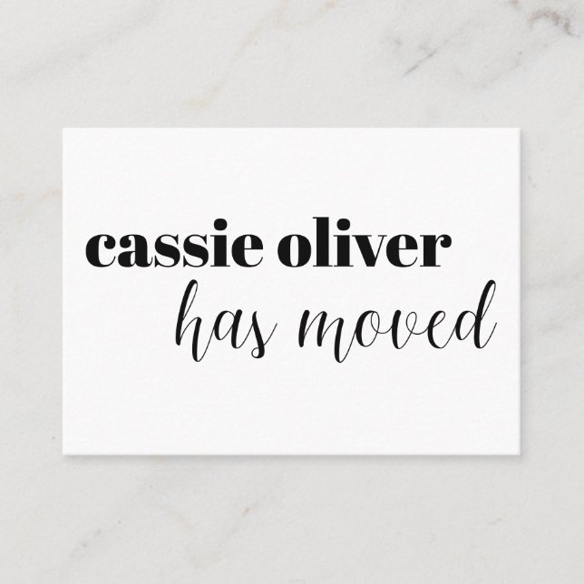 Modern Change of Address Card for Single Person (Front)