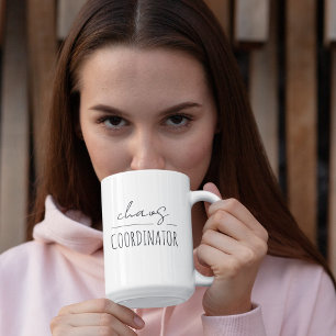 Modern "Chaos Coordinator" Mother's Day Two-Tone Coffee Mug