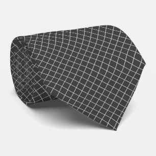 Modern Charcoal Gray Geometric Chain Link Tie