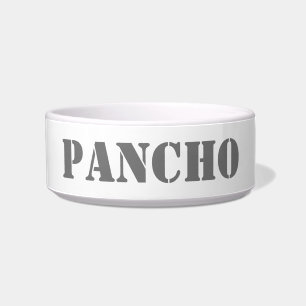 Modern charcoal grey custom name dog cat bowl