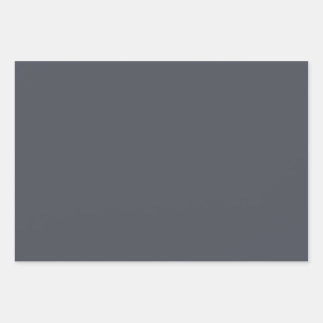 Modern Charcoal Grey  Plain Solid Colour Wrapping Paper Sheet (Front)