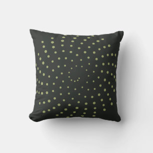 Modern Charcoal Grey Spiral Polka Dot Halftone Vor Throw Pillow