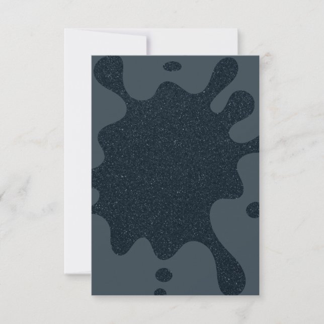 Modern Charcoal Inkblot RSVP Card – Customizable (Front)