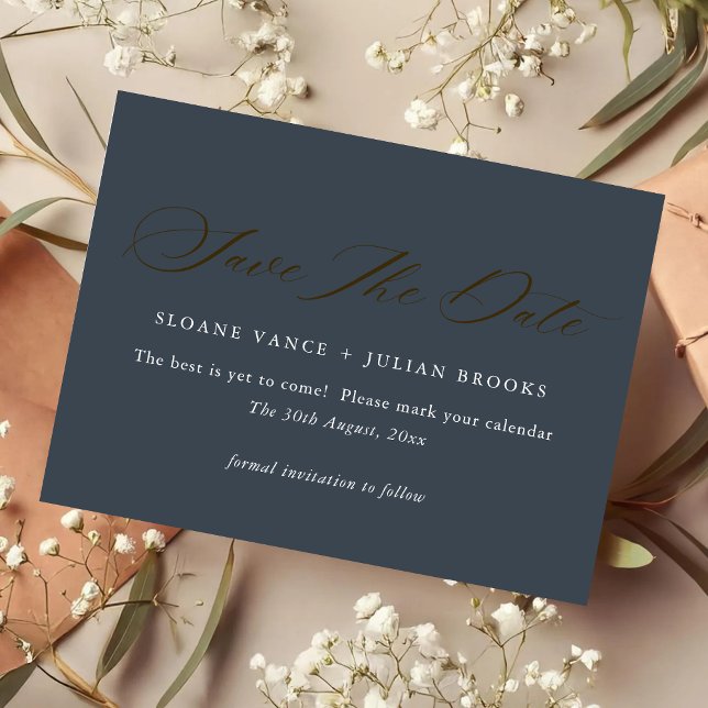 Modern Charcoal Typography Save the Date Card  (Creator Uploaded)