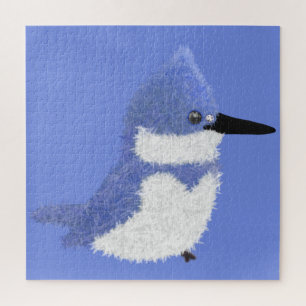 Modern charming belted kingfisher jigsaw puzzle