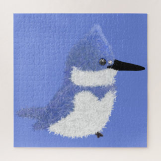 Modern charming belted kingfisher jigsaw puzzle