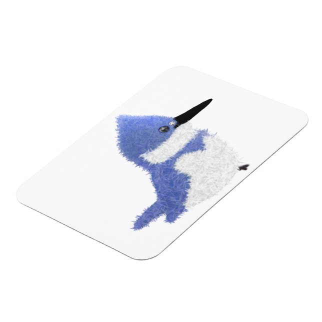 Modern charming belted kingfisher magnet (Left Side)