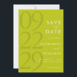 Modern Chartreuse Minimalist Wedding Save The Date<br><div class="desc">Easily personalize your wedding save the date cards with this editable template. Features minimal elegant typography design in chartreuse color.</div>