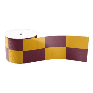Modern Check Team Spirit School Colours Fun Grosgrain Ribbon