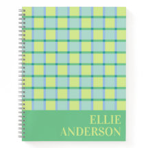 Modern Checker Blue Green Lime Personalized
