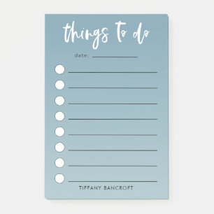 Modern Checklist Green Ombre   Add Your Name Post-it Notes