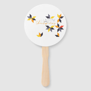 Modern, cheerful design of Happy Thanksgiving Hand Fan