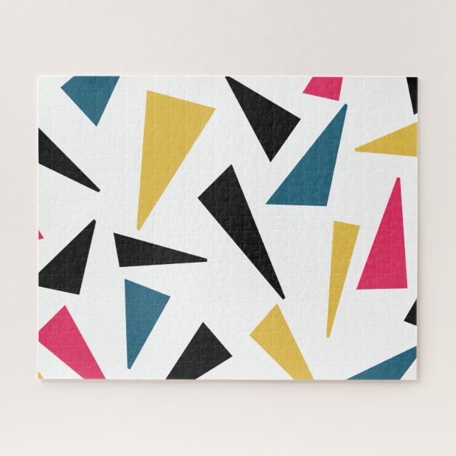 Modern, cheerful, fun, vibrant geometric pattern jigsaw puzzle (Horizontal)