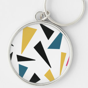 Modern, cheerful, fun, vibrant geometric pattern keychain