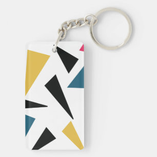 Modern, cheerful, fun, vibrant geometric pattern keychain