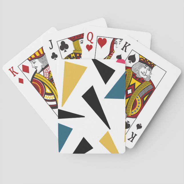 Modern, cheerful, fun, vibrant geometric pattern playing cards (Back)
