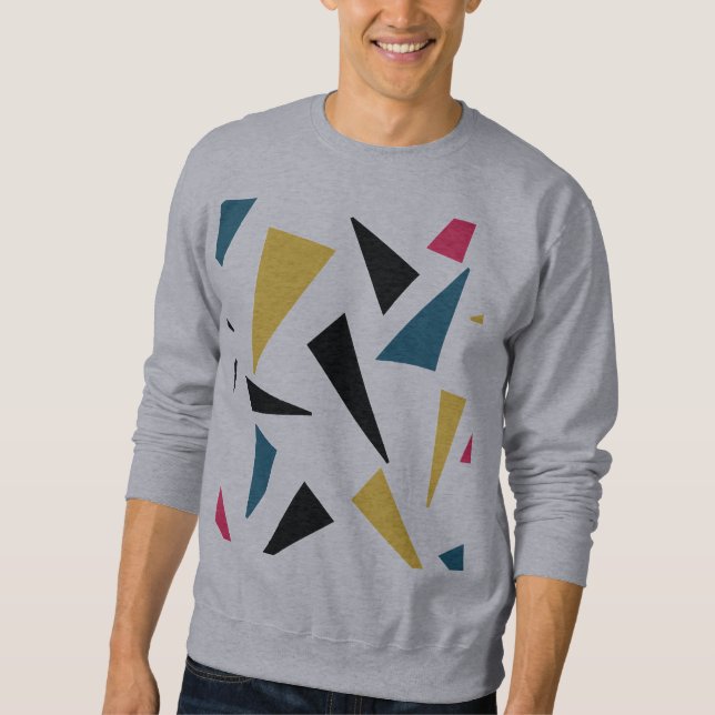 Modern, cheerful, fun, vibrant geometric pattern sweatshirt (Front)