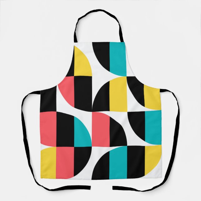 Modern cheerful geometric illustration pattern apron (Front)