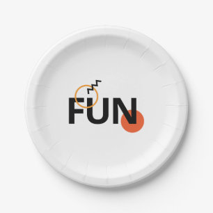Modern, cheerful, lively, cool, trendy design Fun Paper Plate