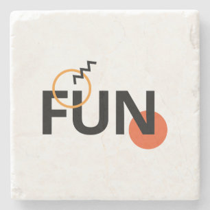 Modern, cheerful, lively, cool, trendy design Fun Stone Coaster