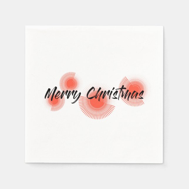 Modern, cheerful, playful design "Merry Christmas" Napkin (Front)