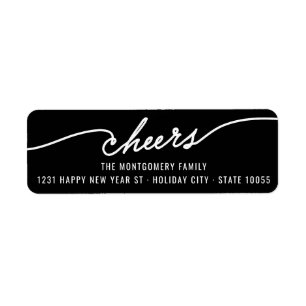 Modern Cheers Calligraphy Script Holiday Adresse