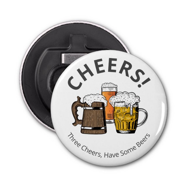 Modern CHEERS Cartoon Beers Customizable Bottle Opener (Front)