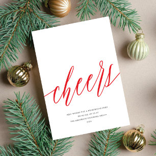 Modern Cheers Non-Photo Business Holiday Card