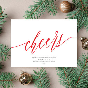 Modern Cheers Non-Photo Business Holiday Card