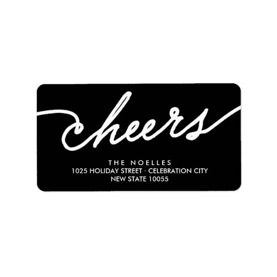 Modern Cheers Simple Script Holiday Address Labels