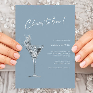 Modern Cheers to Love Bridal Shower Invitation