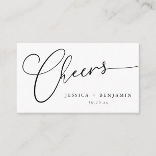 Modern Cheers Wedding Favour Welcome Bag Thank You Enclosure Card
