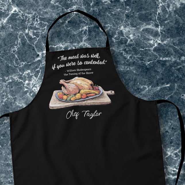 Modern Chef Funny Shakespeare Cook Quote  Apron (Creator Uploaded)
