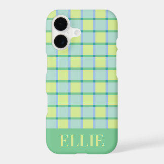 Modern Chequered Blue Green Lime Custom