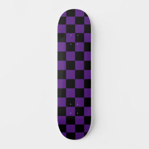 Modern Chequered (chequered) Royal Purple & Black Skateboard