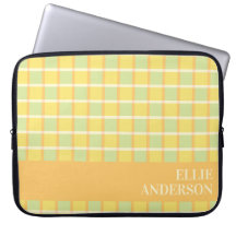 Modern Chequered Green Yellow Orange Personalized
