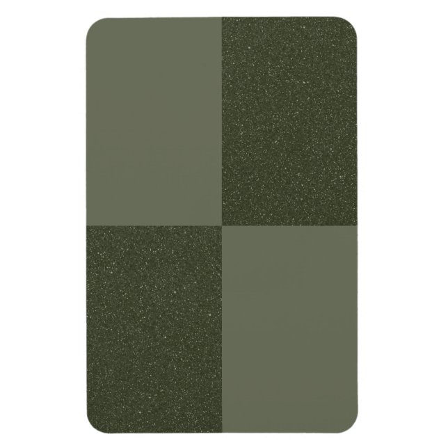 Modern Chequered Moss Green Magnet – Customizable (Vertical)