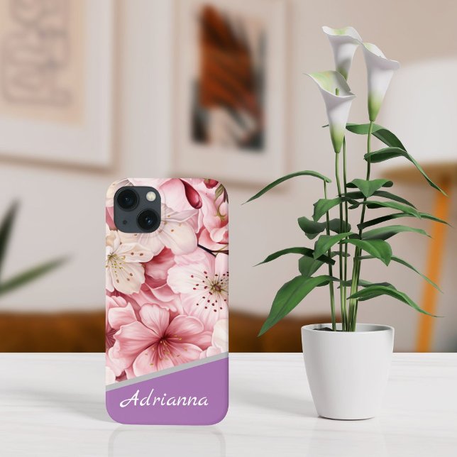 Modern Cherry Blossom Flowers Case-Mate iPhone Case (Creator Uploaded)