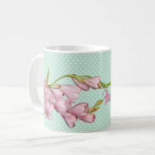 Modern Cherry Blossoms Mint Green Hello Beautiful! Coffee Mug
