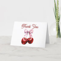 Modern Cherry On Top Pink Bow Bridal Shower