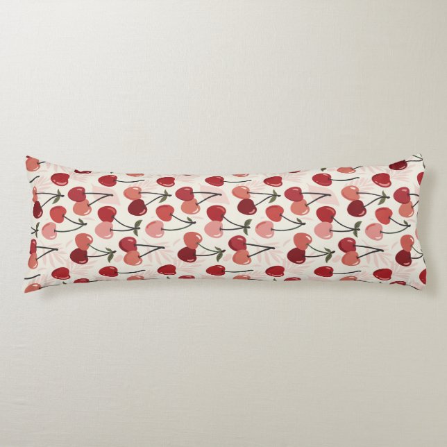 Modern Cherry Pattern Body Pillow (Front)