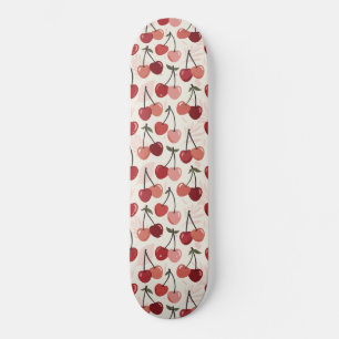 Modern Cherry Pattern Skateboard