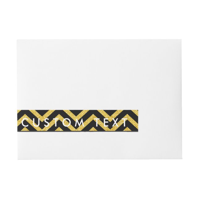 Modern Chevron Black & Gold Wrap Around Labels (Front)