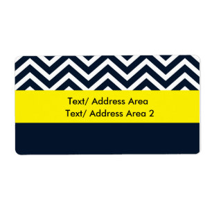 Modern Chevron Blue Yellow Shipping Package Label