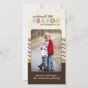 Modern Chevron Christmas Photo Cards (4x8)