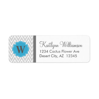 Modern Chevron Custom Monogram Address Labels