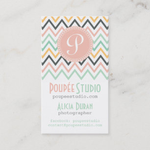 Modern Chevron Elegant Personalized Professional Business Card