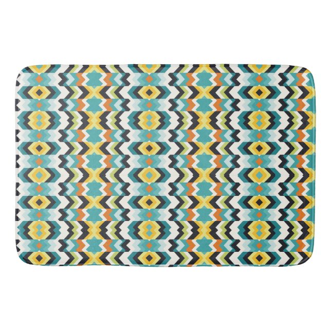 modern chevron Geometric pattern Bath Mat (Front)