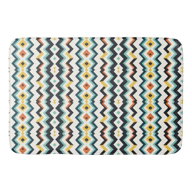 modern chevron Geometric pattern Bath Mat (Front)