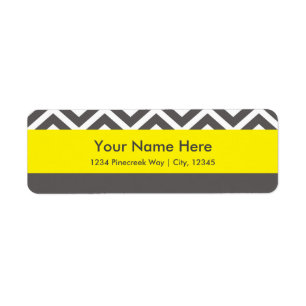 Modern Chevron Gray & Yellow Classy Address Labels